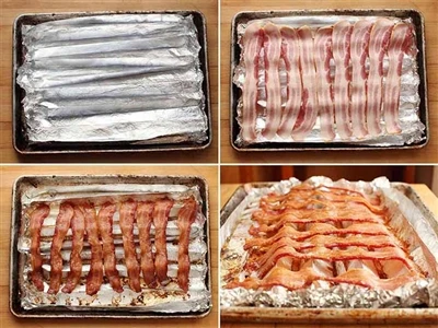¿Cómo cocinar tocino en el horno con papel de aluminio?